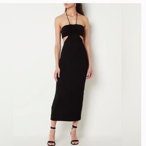 NWT BA&SH Hailey Cutout halterneck midi dress